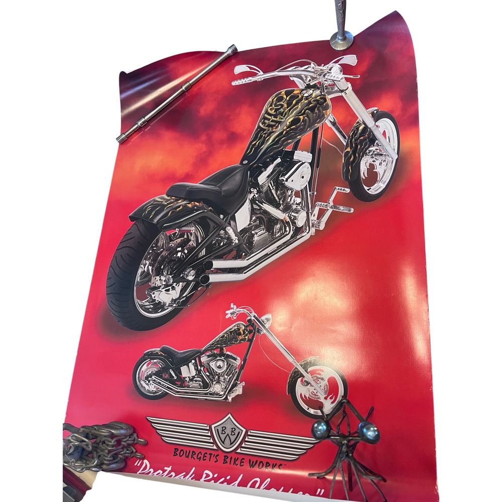 5 Bourget's Bike Works Custom Chopper Posters Fat‎ Daddy Python Dragon Rigid - Picture 4 of 5